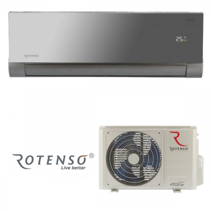 Klimatyzator ścienny Rotenso VERSU MIRROR 3.5 kW z montażem do 4mb